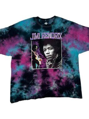 Jimi Hendrix Purple Tie Dye Shirt Adult 2XL Authentic T Shirt Men's XXL